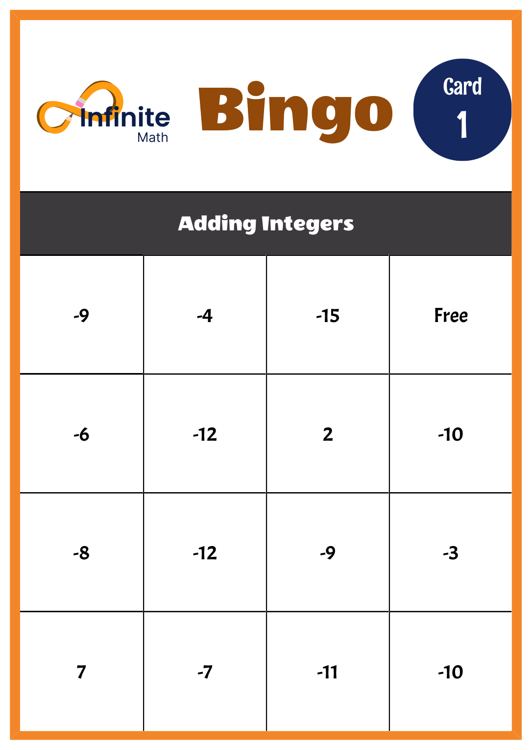 bingo activity